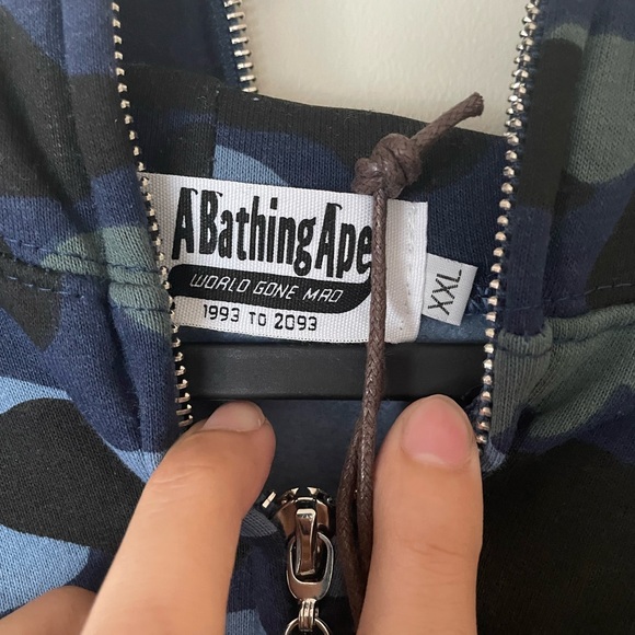 BAPE Shark Hoodie Blue NWT fits like L - Picture 2 of 5